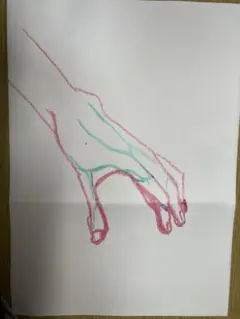 クレヨン画 手のイラスト A4サイズ