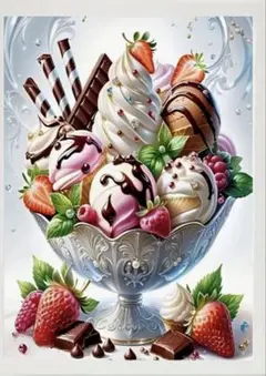 アイスクリーム ダイヤモンドアートキット 30x40 cm