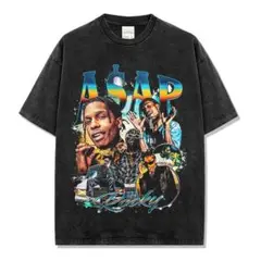 エイサップロッキー ヴィンテージ加工 Tシャツ ラップT 半袖 XL