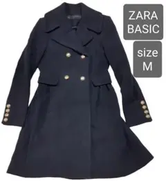 【美品】ZARABASIC 金ボタン ウールコート M