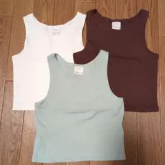 ZARA　タンクトップ　クロップド丈　140 ３枚セット
