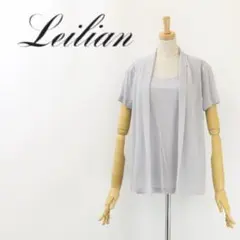 B6731■Leilian レリアン ラインストーン装飾 半袖 トップス 9