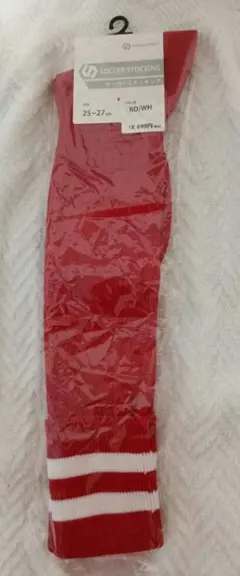 レッド サッカーソックス 25-27cm