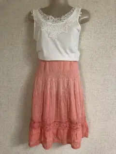 ピンク サンドレス　ワンピース　チュニック 　2wayスカートやワンピースにも