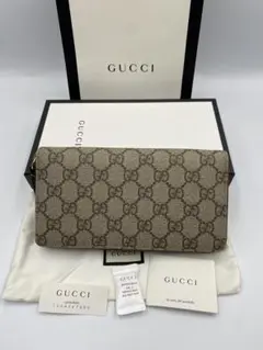 美品‼️ グッチ　GUCCI 長財布　GGスプリーム　ラウンドファスナー