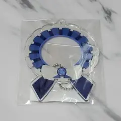 ロゼットキーホルダー青