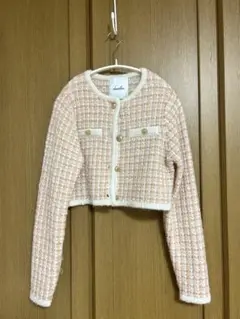 dazzlin ツイードライクショートジャケット　オレンジ