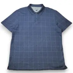 VAN HEUSEN FLEX チェック柄ポロシャツ XL / ネイビー系