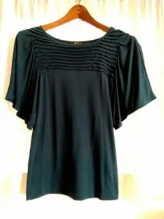 COMME CA ISM 青緑 五分袖 トップス M