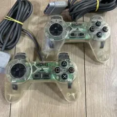 PS1 PS2 HORI コントローラー クリア　クリア　2個セット