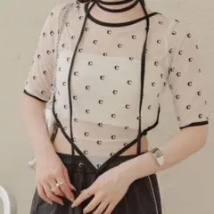 【訳あり】Chico フロッキーシアーボディスーツT ホワイト