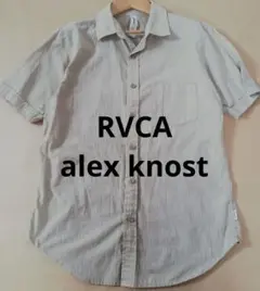 RVCA Alex Knost 半袖ストライプ シャツ Mサイズ ベージュ