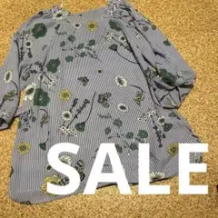 【週末SALE】花柄　ストライプチュニック