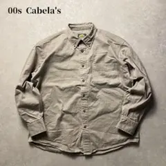 00s Cabela’s ボタンダウンシャツ 長袖 ベージュカーキ BDカベラス