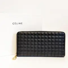 【新品未使用】CELINEセリーヌ Cチェーン ラージジップウォレット ブラック