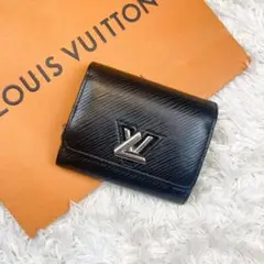 【美品】ルイヴィトン ツイスト 三つ折りエピ LV コンパクト レザー 黒