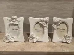 パリエンジェル装飾 ホワイトフォトフレーム 3個セット