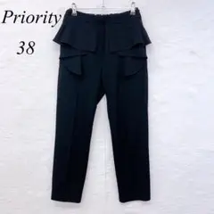 e4977 【ピクシーハート】3L バックフリルパンツ ストレッチ ウエストゴム