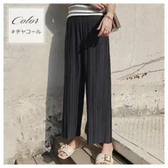 プリーツパンツ レディース ワイドパンツ