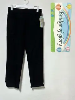 美シルエットパンツ LL ブラック ストレッチ素材
