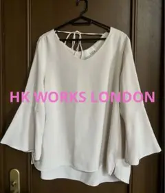HK WORKS LONDON 七分丈トップス　シャツブラウス　Lサイズ