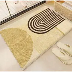 幾何学模様 室内用玄関マット 約60cm x 90cm