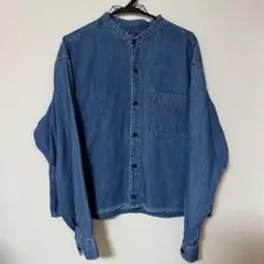 【古着】UNIQLO デニムシャツ　短丈　長袖