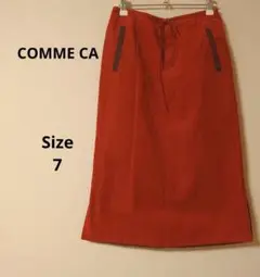COMME CA リバーシブル レッド＆ レッドブラウンタイトスカート Sサイズ