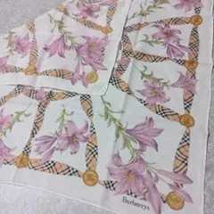 ☘綺麗な百合の花☘ Burberry バーバリー ハンカチ オシャレ♪