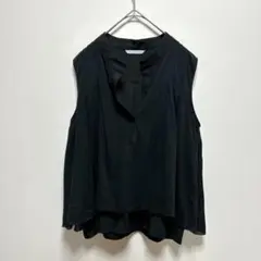アバハウスドゥヴィネット ノースリーブブラウス スキッパーカラー ブラック M