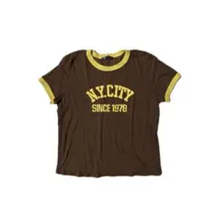 ZARA NY CITY Tシャツ 半袖 ブラウン　ラグラン