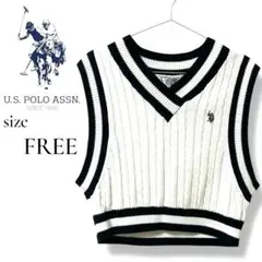 【U.S. POLO ASSN.】♡美品♡秋 冬 ケーブルニットベスト フリー