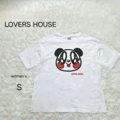 【LOVERS HOUSE】パンダプリントTシャツ 半袖 白 綿100 【S】