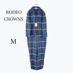 『RODEO CROWNS』ロデオクラウンズ (M) 長袖チェックオールインワン