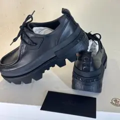 【美品】MONCLER モンクレール靴ラバーラバーローファースニーカー黒37