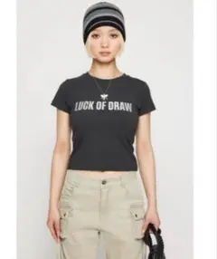 LUCK OF DRAW プリントTシャツ ブラック