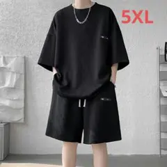 セットアップ 上下セット 5XL 黒地模様 大きいサイズ 吸汗 速乾 防臭