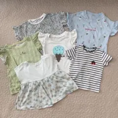 80㎝女の子　6枚目まとめ売り　半袖Tシャツ　ポール&ジョー　ユニクロ　福助