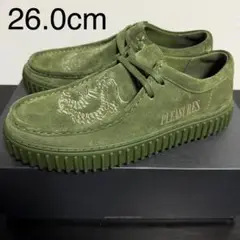 CLARKS×PLEASURES TORHILL DRGN オリーブ 26.0