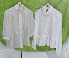 《sorridere》《raybeams》 ホワイトシースルーフリルブラウス