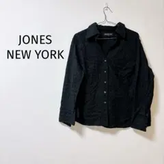 8 JONES NEW YORK 黒 長袖シャツ 100%コットン 16w