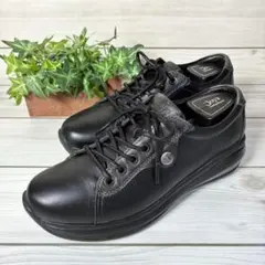 1319【美品】joya コンフォート シューズ 本革 レザー 黒 37 2/3