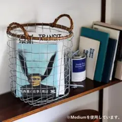 PUEBCO｜RATTAN TOP WIRE BASKET/ワイヤーバスケットM