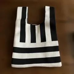 白黒ストライプ トートバッグ