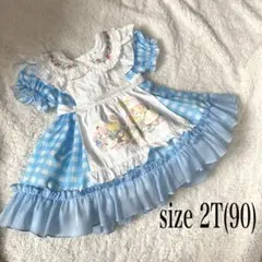 美品 アリス風 ギンガムチェック エプロン ワンピース 誕生日 パーティー