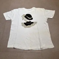 Unknown 半袖　tシャツ　白　ホワイト　シングルステッチ　アート　女性　絵