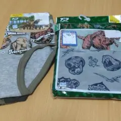 恐竜　男児ブリーフパンツ＆半袖丸首シャツ各2枚組　上下下着セット　100センチ