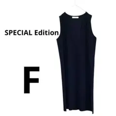 SPECIAL Edition ノースリーブワンピース　紺　Vカット　F