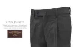 新品未使用RING JACKET ワンプリーツスラックス チャコールグレー46