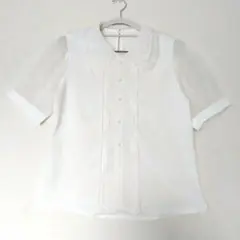 【新品】刺繍入りシースルー半袖 レディース ブラウス L サイズ